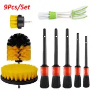 9pcs/Set Car Wash Brush Cleaner Hard Bristle Drill Home Cleaning Detailing Tool