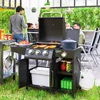 3in1 Portable Charcoal Grill BBQ Grill With Thermometer, Smoker & Fire Pitscb
