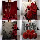 3D Valentine's Day Rose Print Series Sleeping Blanket, Sofa Bed Sheet Blanket