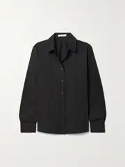 [The Row] The Row - Sadie Cotton-poplin Shirt - Black - US12 US 12 Black