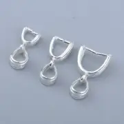 5Pcs 925 Sterling Silver Pinch Clip Bail Clasp Charm Pendant Connector DIY