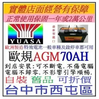 在飛比找蝦皮購物優惠-歐洲進口 湯淺 YUASA AGM LN3 70AH安培 駐