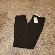 NWT Diane von Furstenberg Jordy Stretch Wool Zip Cuff Ankle Pants Black 2