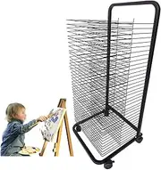 Classroom Art Drying Rack,Painting Rack on Wheels,35 Shelves Suitable for Home and Art School Drying Rack(17.3X16.5X41.7in)