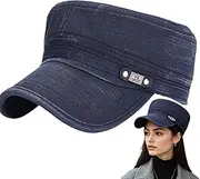 [AZIDWERYQ] Flat Cap for Men, Newsboy Hats for Men Flat Cap Cotton Adjustable Breathable Driving Hunting Hat Newsboy hat Dark Blue