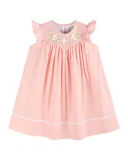 Lil Cactus Floral Crosses Smocked Bishop Dress