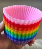24 Pack Cupcake Baking Silicone Molds Cupcake Liners Non-stick Muffins Cups