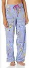 HUE Women's Printed Knit Long Pajama Sleep Pant, Jacaranda-Natural Ingredients S