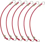 iplusmile 6pcs Mini Elastic Bungee Cords with Metal Hooks Heavy Duty Rubber Straps for Fastening for Home Office Camping and Luggage Organization