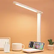 LED Desk Lamp Dimmable Desk Light Reading Lamp 3 Lighting Modes, White USB Rechargeable Reading Light Study Desk Lamp Suitable for Home Office