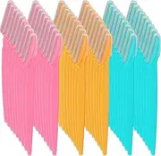 Eyebrow Razor, 54 Pcs Eyebrow Razors with Safety Cover, Face Razor for Women and Man Smooths Away Peach Fuzz, Easy to Use Eyebrow Knife for Trimming and Shaping Eyebrows(3 Colors)