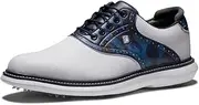 [FootJoy] Men's Traditions Golf Shoe, White/Navy Camo, 10 Wide