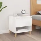 NNEVL Bedside Table High Gloss White 50x46x50 cm Engineered Wood