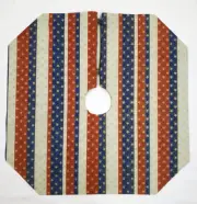 Stars and Stripes Americana Patriotic Gold Glitter Christmas Tree Skirt