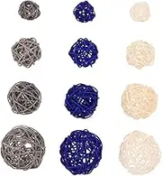42pcs Decorative Rattan Balls Versatile DIY Craft Vase Fillers for Home Decor Classroom Kindergarten and Party Centerpieces Grey