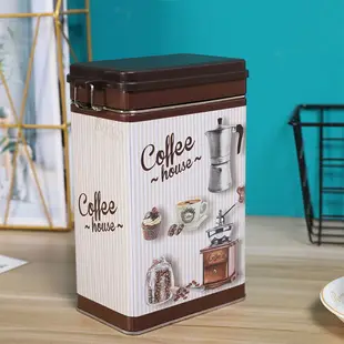 桌面收納盒零食小號咖啡豆奶粉密封罐帶蓋馬口鐵盒子長方形儲物盒