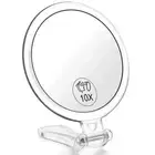 10x Magnifying Handheld Mirror, 2-Sided with Adjustable Stand, Foldable and P..