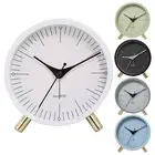Stylish Round Quartz Alarm Clock with Silent Mechanism for Peaceful Sleep
