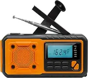 Emergency Weather Radio Outdoor Solar Hand Crank Radio Digital FM AM WB Radio Flashlight Reading Lamp SOS Alarm 4000mAh Battery 3.5mm Headphone Jack