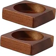 iplusmile 2Pcs Wooden Spice Rack Trays with Wood Base for Grinders Kitchen Counter Storage for Grinders and Spice Bottles Neat Organization