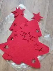 4PCS Xmas Cutlery Bag Fork Storage Bag Christmas Tree Stars Table Decoration