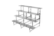 4 Tiers LARGE Plant Stand 150cm Width Stainless Steel Pots Holder Plant Stand Rack Flower Pots Ladder Display Shelf Pot Organiser for Garden Patio