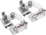 eMagTech 2PCS Low Shank Bias Tape Binding Presser Foot Compatible with Brother Compatible with Babylock Adjustable Bias-Binder Foot #ESG-ABB -6287