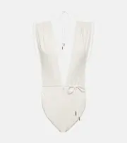 [Saint Laurent] Saint Laurent Halterneck swimsuit UK 8 white