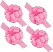 4 Pcs Giant Bows,12 Inches Big Gift Bow for appliances,Bikes,Table Decorations and Party Events (Pink)