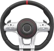 Leather Steering Wheel，Compatible With Mercedes Benz AMG C E S Class W204 W205 W212 W213 W218 W222 W166 W176 W177 Cls63 Car Accessories(Full set)