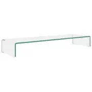 Glass Monitor Stand Riser Computer Laptop TV Desktop Table Display Storage Shelf