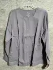 NRG by Barco Scrub Top Womens 4XL Stretch Fitted Warm Up Button Front Gray