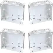 4pcs Box Mounting Bracket 2 Sets for 2inch High Rail Venetian Blinds White Color Head Track End Cover Holder Window Blinds Headrail with 2" x2-1/4 in Size