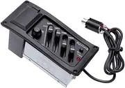 Guitar Pickup 4 Band, Black Piezo Pickup, Preamp EQ-7545R Equalizer Preamp Amplifier Tuner for Acoustic Guitars