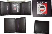 Lot of 2 FIZA NY Leather man's Tri-fold wallet Black Billfold wallet, New in Box