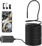 Industrial Endoscope, 1080P HD Industrial Borescope with 6 LED Lights, 5.5mm Snake Camera for Automotive Inspection Waterproof Pipe Camera for Smartphone/Tablet(10M)