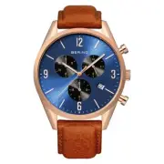 Bering Men's Watch Wristwatch Chronograph - 10542-467 Leather