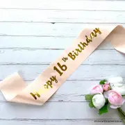 Champagne Pink 'Happy 16th Birthday' Sash