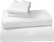 4pc 1000 Thread Count Cotton Rich Queen Bed Sheet Set CVC Microfibre Blend - White