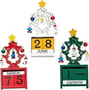 JOINPAYA Wooden Calendars Advent Calendar Set Christmas Ornaments for Boys and Girls Office Cafe and Home Decor