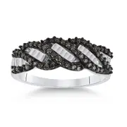 Sterling Silver Round Brown Diamond Band Ring 1/2 Cttw