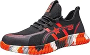 [Dajingkj] Steel Toe Shoes for Men Lightweight Work Safety Shoes Fashion Walking shoes Anti-Smashing and Anti-Puncture