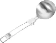 TOGEVAL Folding Soup Spoon Long Handle Ladle Foldable Utensils Travel Serving Utensil Backpacking Silverware Soup Ladle Camping Cooking Utensils Camp Cooking Utensils Foldable Spoon