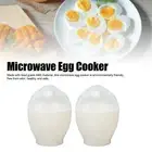 2PCS Microwave Egg Cooker Maker Poacher ABS Portable Mini Quick Egg Boiling