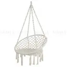 Hammock Swing Chair Straps Bed Knitted Hanging Hang Camping Outdoor White Cream