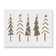 Christmas Tree Quintet Stencil - Reusable Mylar Stencils for Painting