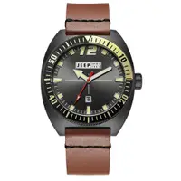 在飛比找PChome24h購物優惠-Jeep Spirit 美國指標美式復古風腕錶-黑X褐色