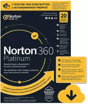 Norton 360 PLATINUM for 2024, 1, 3, 5, 10, 20 Devices 100GB VPN Parental Control