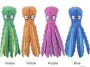 Dog Toy Squeaky Tug Of War Octopus Crinkle Legs Plush No Stuffing Chew Toys