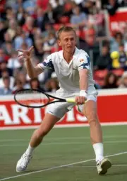 Petr Korda Czech Republic at a men's singles match at the Stella A- Old Photo